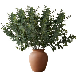 Mica Decorations Kunstbloem - 6x - Eucalyptus kunsttak - grijs/groen - 65 cm - decoratie