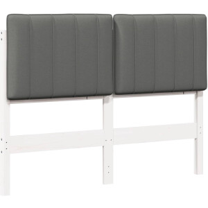 vidaXL - Gestoffeerd - hoofdbord - met - hoofdeinde - Wit - en - Lichtgrijs - 120 - cm