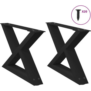 vidaXL - Salontafelpoten - 2 - st - 50x(30-31,3) - cm - staal - zwart