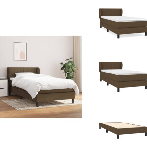 vidaXL Boxspring - Boxsprings - Bed - Slaapmeubel - Boxspring met matras stof donkerbruin 80x200 cm