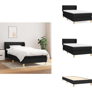 vidaXL Boxspring - Boxsprings - Bed - Slaapmeubel - Boxspring met matras stof zwart 100x200 cm