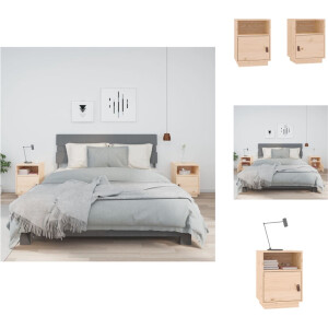 vidaXL Nachtkastje - Nachtkastjes - Houten Nachtkastje - Telefoonkast - Nachtkastjes 2 st 40x34x55 cm massief grenenhout