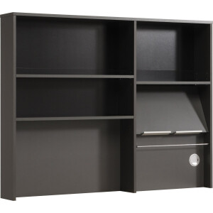 Buffet Moove 118cm, 3 legplanken & keukenrolhouder - antraciet - Parisot - Keuken bovenkast - Grijs - Spaanplaat