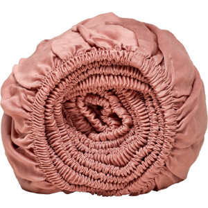 Coco & Cici - Tencel Sateen Hoeslaken 200 x 200 cm - 2 Persoons Beddengoed - Lyocell - Elastiek Rondom - Terra Roze - Extra Zacht