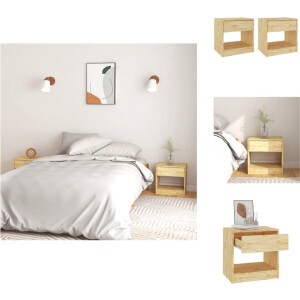 vidaXL Nachtkastje - Nachtkastjes - Nacht Kastje - Kastje - Nachtkastjes 2 st 50x34x50 cm massief grenenhout
