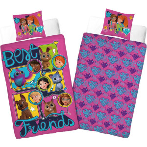 Lego Dekbedovertrek Squad - 140x200 - 100% Katoen - Roze - Dekbedovertrek kinderen