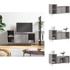 vidaXL Tv-meubel - Tv-meubelen - Tv-standaard - Televisiemeubel - Tv-meubel 100x35x55 cm bewerkt hout grijs sonoma eikenkleurig