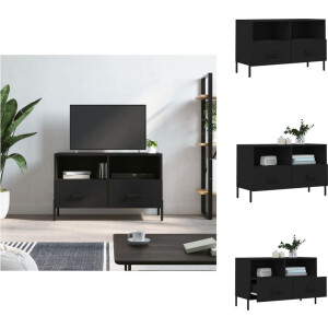 vidaXL Tv-meubel - Tv-meubelen - Tv Kast - Opbergkast - Tv-meubel 80x36x50 cm bewerkt hout zwart