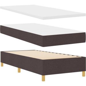 vidaXL - Boxspring - bed - met - hoofdeinde - Donkerbruin - 200 - x - 80 - cm - Stof
