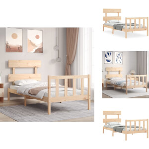 vidaXL Bedframe - Bedframes - Bed - Eenpersoonsbed - Bedframe zonder matras massief grenenhout 90x200 cm