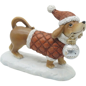 Clayre & Eef Decoratie Beeld Hond Bruin Kunststof