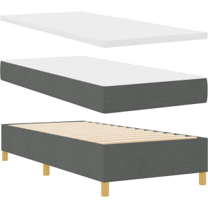 vidaXL - Boxspring - bed - met - hoofdeinde - Donkergrijs - 200 - x - 80 - cm - Stof