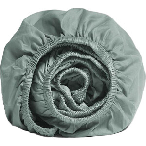 Yumeko hoeslaken katoen satijn zeegroen 140x200x30 - Bio, eco & fairtrade