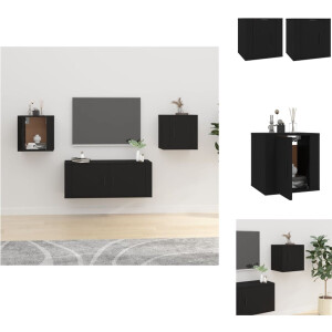 vidaXL Tv-kast - Tv-kasten - Televisiekast - Bijzetkast - Tv-wandmeubels 2 st 40x34,5x40 cm zwart