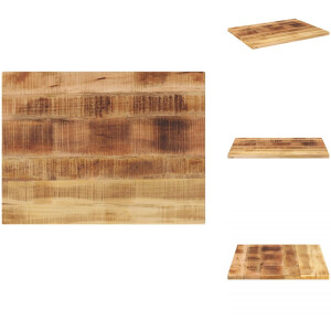 vidaXL Tafelblad - Tafelbladen - Vervangend Tafelblad - Meubelpaneel - Tafelblad rechthoekig 80x60x2,5 cm massief ruw mangohout