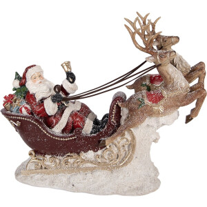 Clayre & Eef Kerstdecoratie Beeld Kerstman 42x14x36 cm Rood Kunststof