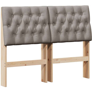 vidaXL - Gestoffeerd - hoofdbord - Taupe - 120 - cm - Massief - grenenhout