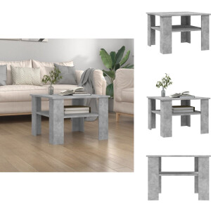 vidaXL Salontafel - Salontafels - Bijzettafel - Tafeltje - Salontafel 60x60x42 cm bewerkt hout betongrijs