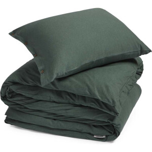 Yumeko dekbedovertrek jersey pine groen 140x220 + 1/60x70 - Bio, eco & fairtrade