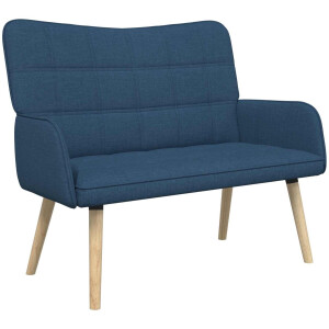 vidaXL - 2-Zits - Sofa - Blauw - 115 - x - 61 - x - 87 - cm - Stof