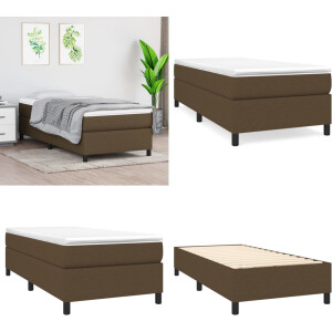 vidaXL Boxspring met matras stof donkerbruin 80x200 cm - Boxspring - Boxsprings - Bed - Slaapmeubel
