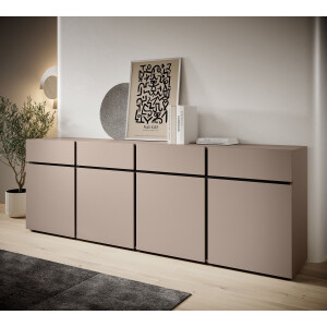 Meubella - Dressoir Cainan - Beige - 225 cm