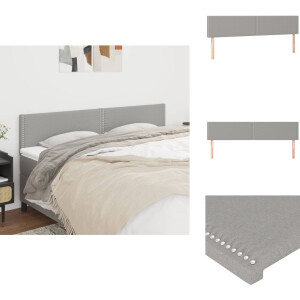 vidaXL Hoofdbord - Hoofdborden - Hoofdeinde - Houten Hoofdbord - Hoofdborden 2 st 100 x 5 x 78/88 cm stof lichtgrijs