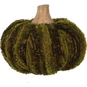Clayre & Eef Decoratie Pompoen Ø 12x10 cm Groen Stof