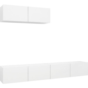 vidaXL - Tv-meubelen - 3 - st - bewerkt - hout - wit