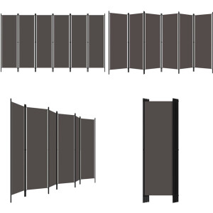 vidaXL Kamerscherm met 6 panelen 300x180 cm antraciet - Scheidingswand - Scheidingswanden - Ruimteverdeler - Ruimteverdelers