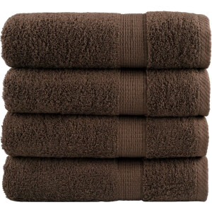 vidaXL - Handdoeken - SOLUND - 4 - st - 600 - g/m² - 50x100 - cm - bruin