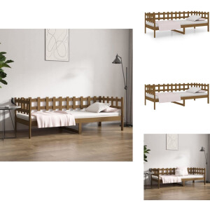 vidaXL - Slaapbank - 80x200 - cm - massief - grenenhout - honingbruin