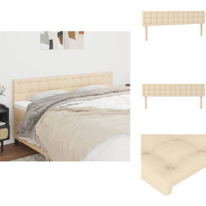 vidaXL Hoofdbord - Hoofdborden - Hoofdeinde - Houten Hoofdbord - Hoofdborden 2 st 80x5x78/88 cm stof crèmekleurig