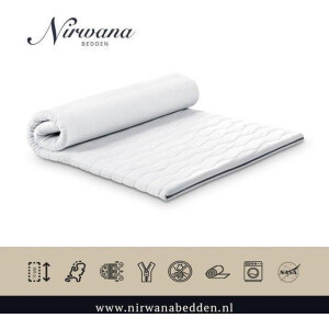 90x220 Witte Nirwana Bedden Tijk + Rits (Topper)
