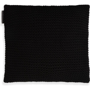 Knit Factory Vinz Sierkussen - Vierkant kussen - Kussen woonkamer - Bank kussen - Decoratie kussen - Zwart - 50x50 cm - Kussenhoes inclusief kussenvulling
