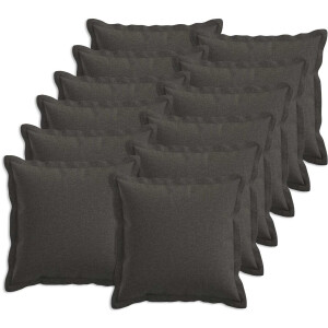 vidaXL - Kussen - met - kussen - HOUTEN - 12 - st - Donkergrijs - Faux - Linnen