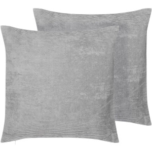 BELIANI NOLANA - Sierkussen set van 2 - Grijs - 45 x 45 cm - Polyester