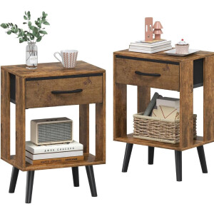 LNMsolutions® Nachtkastje - Nachtkastje Hout - Nachtkast - Bruin - 30cm x 40cm x 60cm