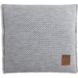 Knit Factory Maxx Sierkussen - Vierkant kussen - Kussen woonkamer - Bank kussen - Decoratie kussen - Licht Grijs - 50x50 cm - Kussenhoes inclusief kussenvulling