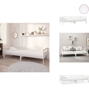 vidaXL Bedbank - Bedbanken - Bed Bank - Bed Banken - Slaapbank met matras massief grenenhout wit 90x200 cm