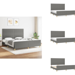 vidaXL Bedframe Met Hoofdeinde - Bedframes Met Hoofdeindes - Bed - Slaapmeubel - Bedframe zonder matras stof donkergrijs 180x200 cm