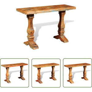 vidaXL Houten Wandtafel - Wandtafel - Wandtafel massief gerecycled hout - Retro Wandtafel - Vintage Wandtafel - Salontafel