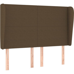 vidaXL - Hoofdbord - met - randen - 147x23x118/128 - cm - stof - donkerbruin