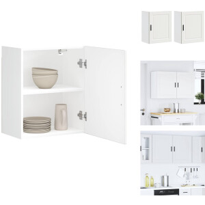 vidaXL Keuken Wandkast - Keuken Wandkasten - Keuken Wandmeubel - Gemonteerde Wandkast - Keukenwandkasten 2 st Porto bewerkt hout wit