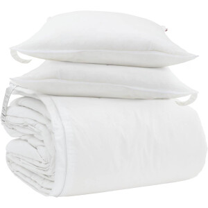 vidaXL - Deken - Set - met - kussen - 3 - st - Wit - Donsveer