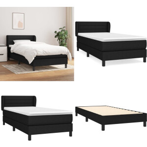 vidaXL Boxspring met matras stof zwart 80x200 cm - Boxspring - Boxsprings - Bed - Slaapmeubel