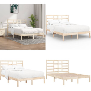 vidaXL Bedframe zonder matras massief hout 140x200 cm - Bedframe - Bedframes - Bed - Bedbodem
