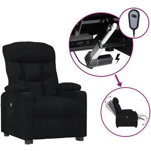 vidaXL - Fauteuil - verstelbaar - elektrisch - stof - zwart