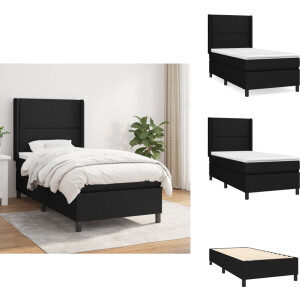 vidaXL Boxspring - Boxsprings - Bed - Slaapmeubel - Boxspring met matras stof zwart 100x200 cm