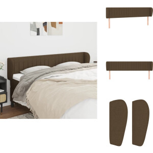 vidaXL Hoofdbord - Hoofdborden - Hoofdeinde - Houten Hoofdbord - Hoofdbord met randen 203x23x78/88 cm stof donkerbruin